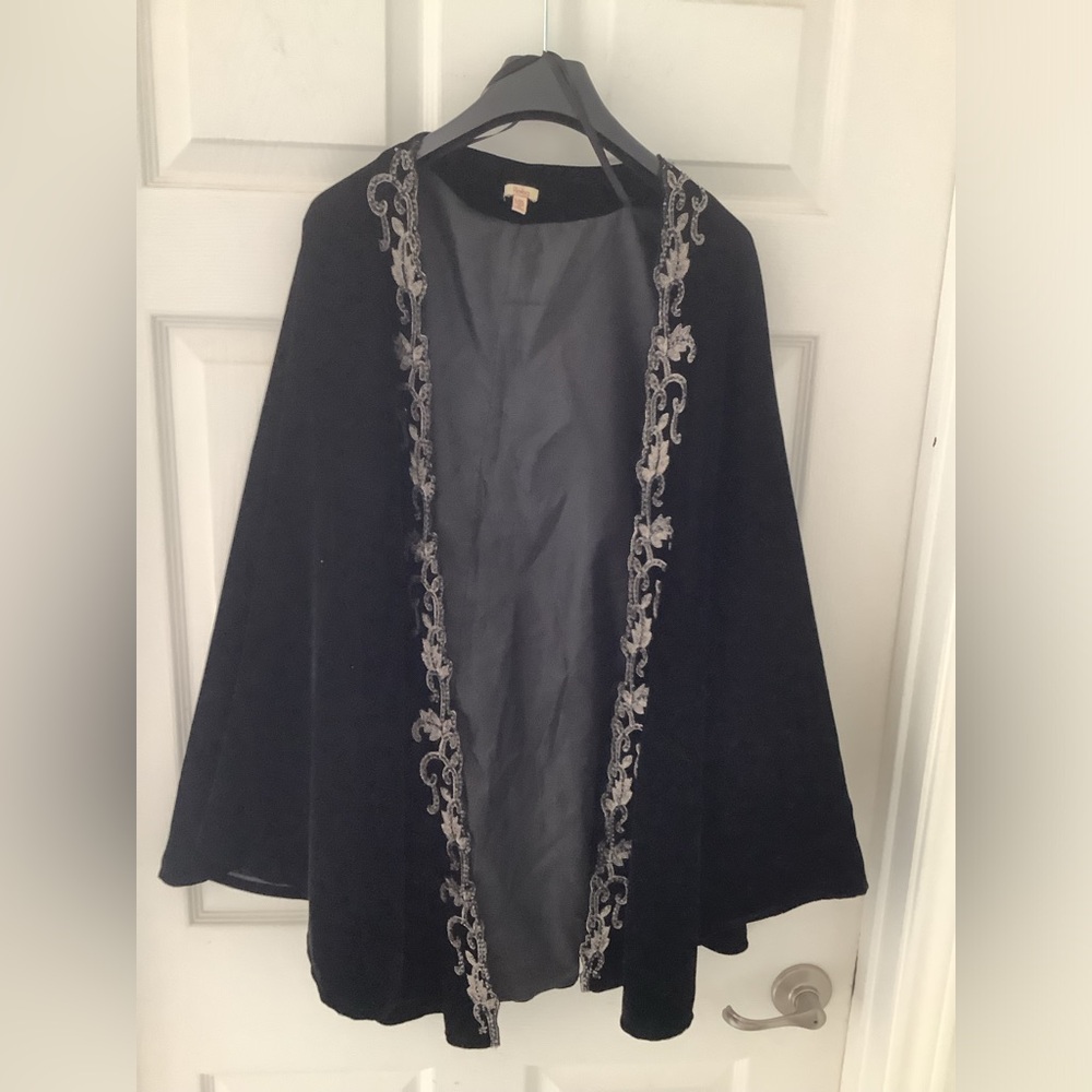Reba open front Velvet cape.
